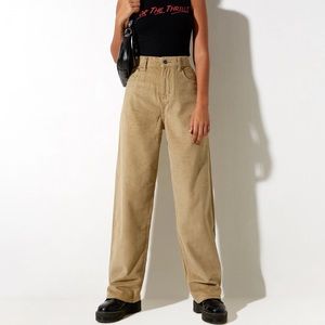 Motel Rocks PARALLEL JEANS IN CORD SAND. Size Small, 31 length